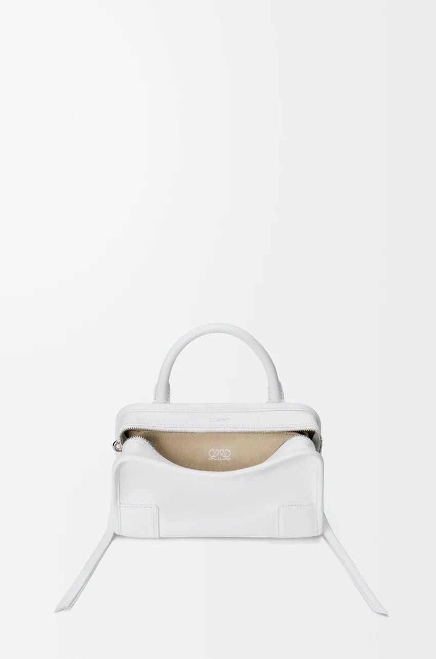 Mini Amazona 180 bag in soft calfskin in White, P175,700, LOEWE, loewe.com